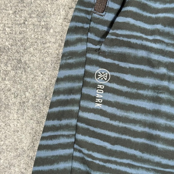 Roark Swim Shorts Medium Blue Black Stripe "Run Amok" Athletic Lightweight Men's - Picture 3 of 10